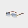 Classic Vintage Rimless Square Leopard Head Sunglasses