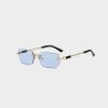 Rimless Sunglasses Rectangle Fashion Popular Women Men - Görsel 4