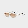 Rimless Sunglasses Rectangle Fashion Popular Women Men - Görsel 3