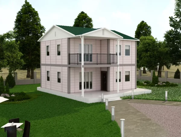 128 m2 Çift Katlı Prefabrik Ev