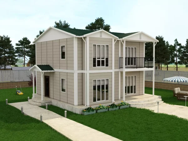 136 m2 Çift Katlı Prefabrik Ev