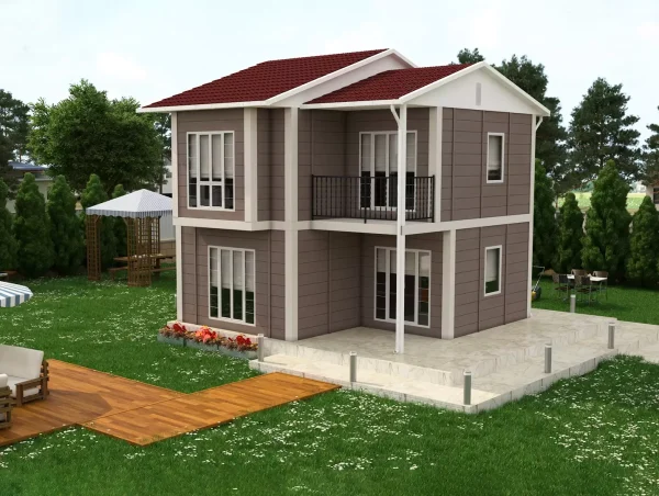 90 m2 Çift Katlı Prefabrik Ev