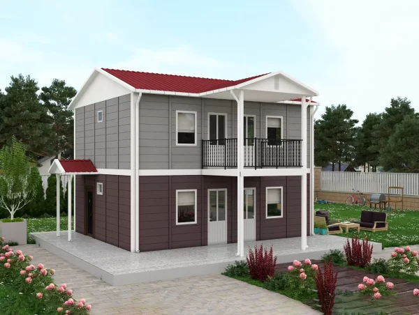 114 m2 Çift Katlı Prefabrik Ev
